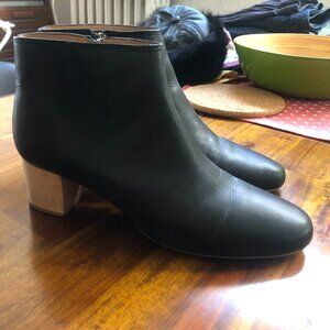 Madewell black booties with wooden heel size 10 US